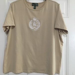 Ralph Lauren Logo Tshirt. Size xxl. Beige